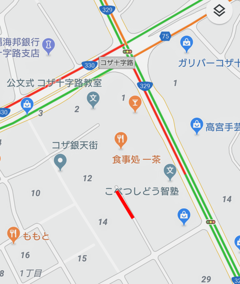 沖縄市一茶の路地裏地図